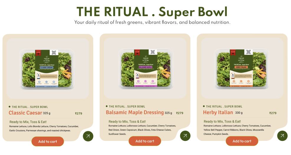 The Ritual Super Bowl range — Classic Caesar, Balsamic Maple, Herby Italian